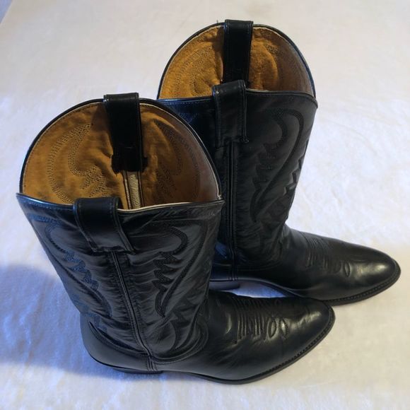 Express Rider Western Style Black Leather Boots • Men’s Sz 10 - Picture 6 of 12
